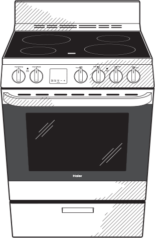 Haier QAS740RMSS 24 Inch Freestanding Electric Range with 4 Element...