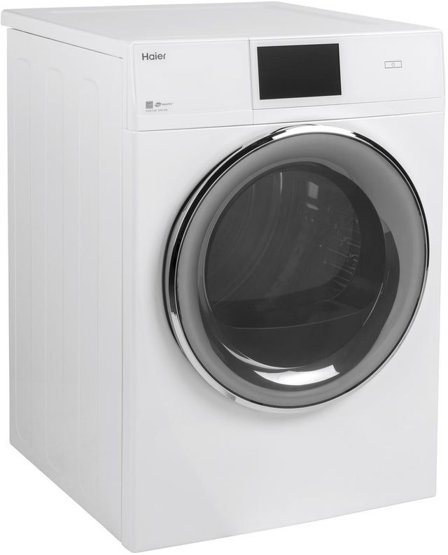 Haier QFD15ESSNWW 24 Inch Front Load Smart Electric Dryer with 16 Dr...