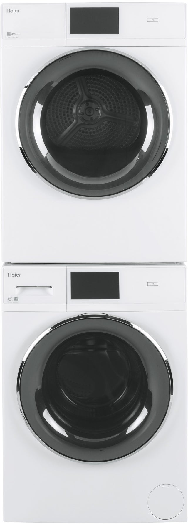 Haier QFD15ESSNWW 24 Inch Front Load Smart Electric Dryer with 16 Dr...