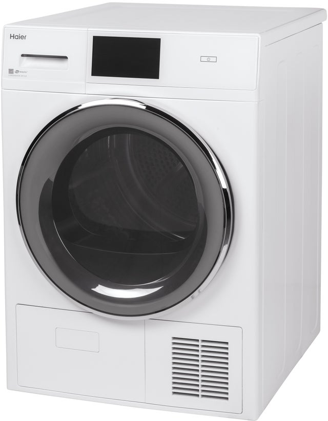 Haier QFT15ESSNWW 24 Inch Front Load Smart Electric Dryer with 16 Dr...