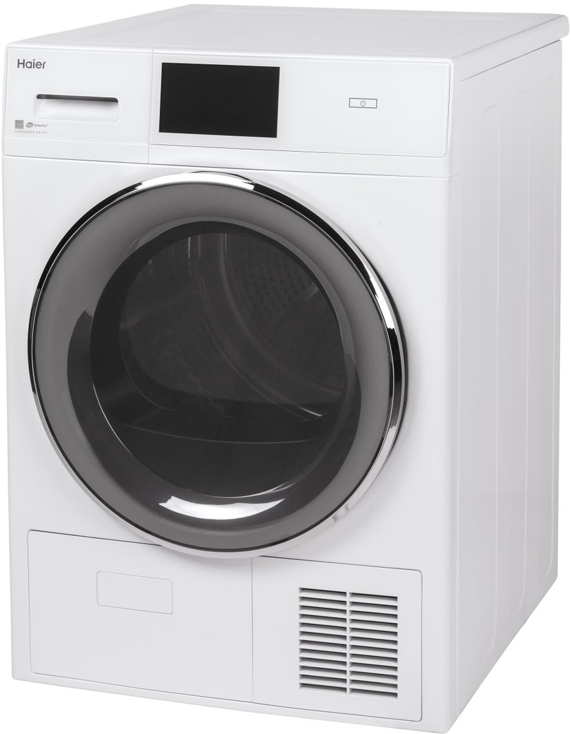 Haier QFT15ESSNWW 24 Inch Front Load Smart Electric Dryer with 16 Dr...