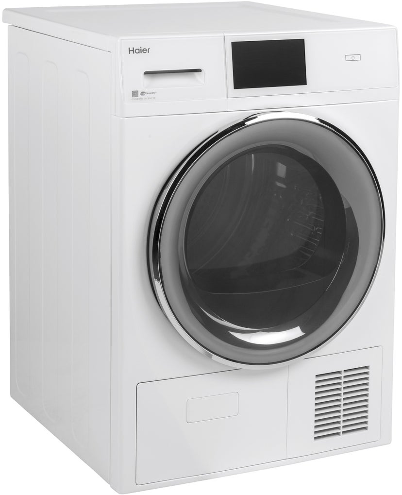 Haier QFT15ESSNWW 24 Inch Front Load Smart Electric Dryer with 16 Dr...