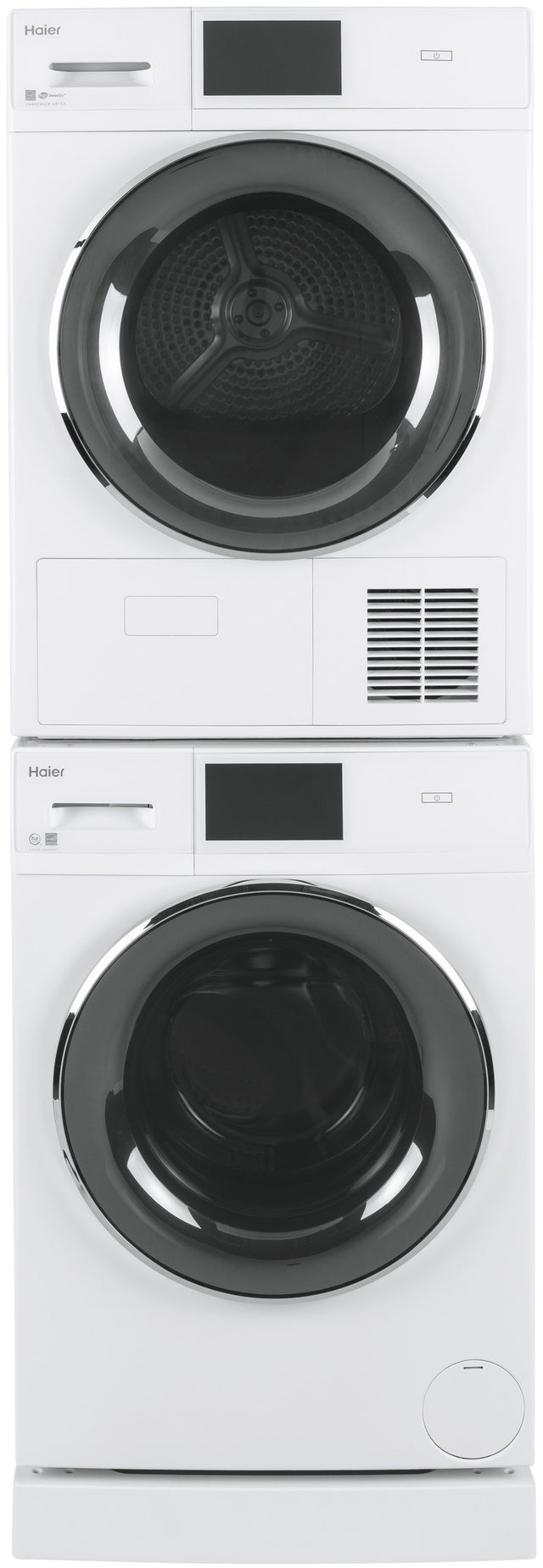 Haier QFT15ESSNWW 24 Inch Front Load Smart Electric Dryer with 16 Dr...