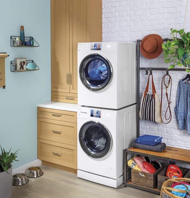 Haier QFW150SSNWW 24 Inch Smart Front Load Washer with 16 Wash Cycle...