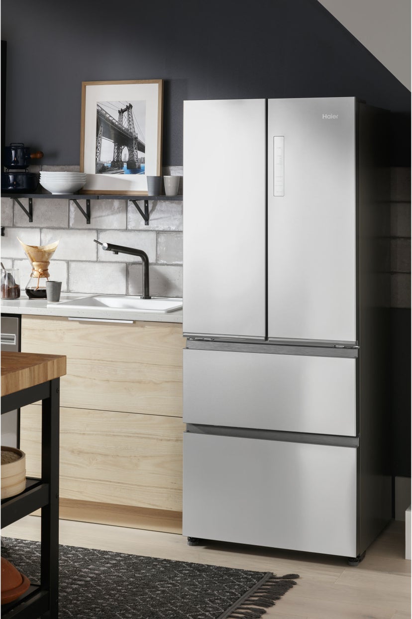 Haier QJS15HYRFS 28 Inch French Door Counter Depth Refrigerator wit...