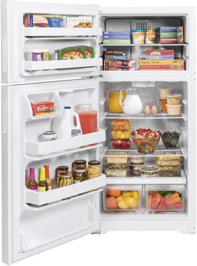 Hotpoint HPE16BTNLWW 15.6 Cu. Ft. Freestanding Top Freezer Refrigerator...