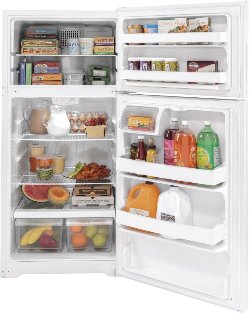 Hotpoint HPE16BTNRWW 15.6 Cu. Ft. Freestanding Top Freezer Refrigerator...