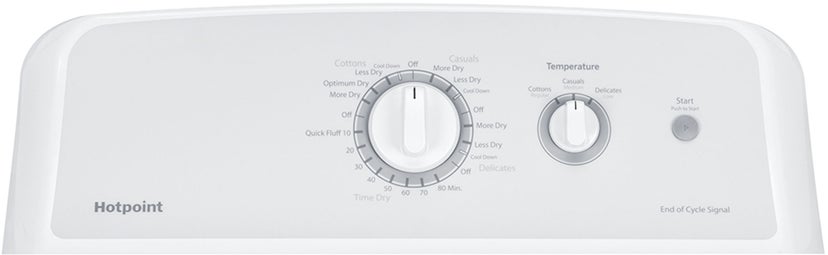 Hotpoint HTX24GASKWS 27 Inch Gas Dryer with 4 Drying Cycle: White