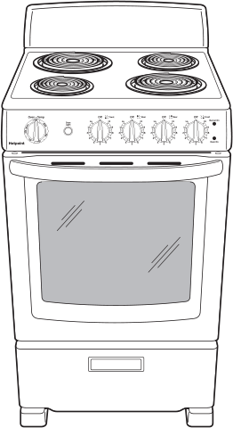 Hotpoint RAS240DMWW 24 Inch Freestanding Electric Range with 4 Coil El...