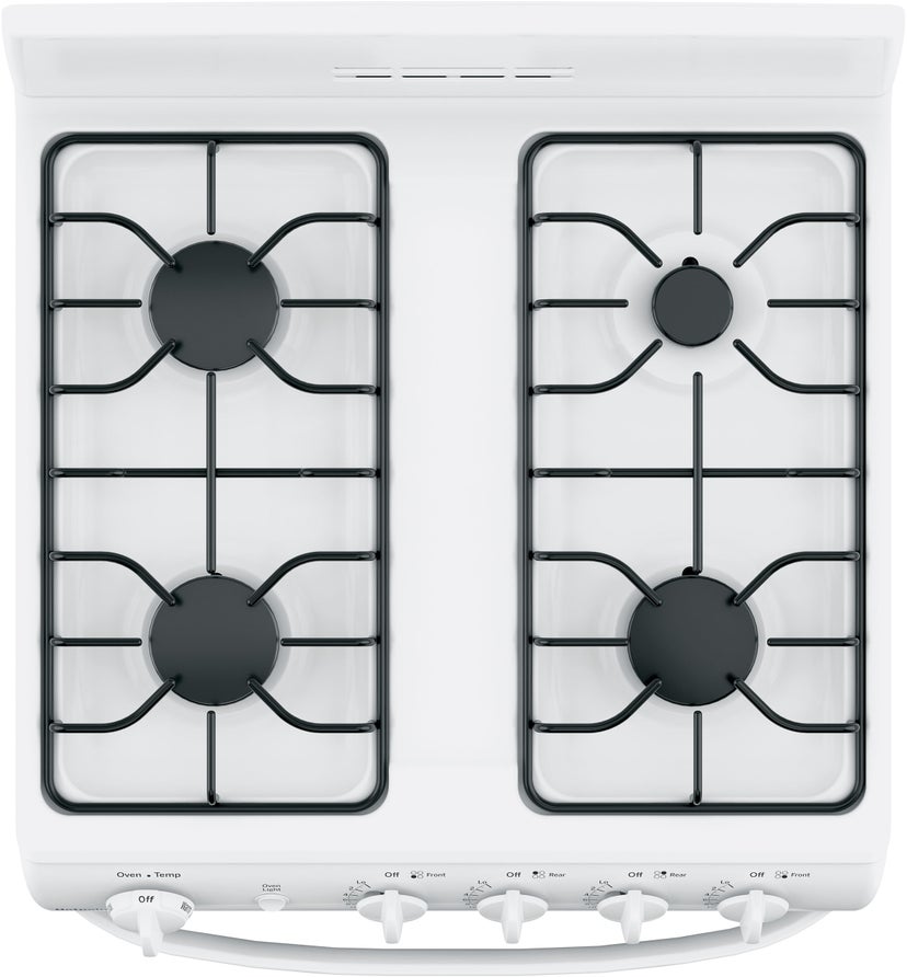 Hotpoint RGAS300DMWW 24 Inch Freestanding Gas Range with 4 Sealed Burne...