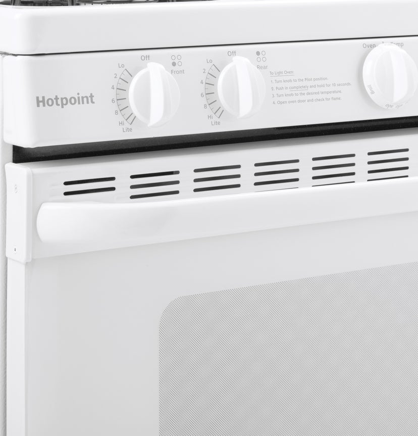 Hotpoint RGBS200DMWW 30 Inch Freestanding Gas Range with 4 Sealed Burne...