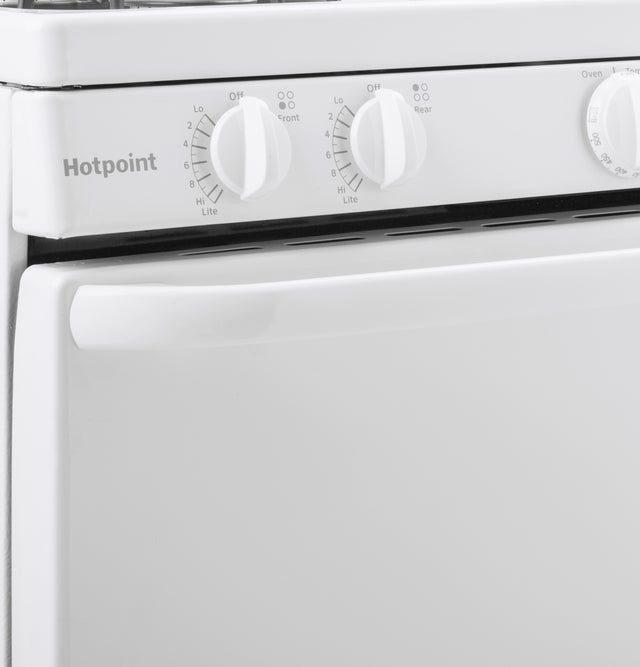 Hotpoint RGBS300DMWW 30 Inch Freestanding Gas Range with 4 Sealed Burne...