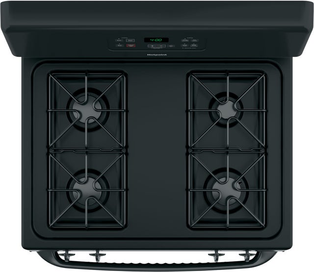 Hotpoint RGBS400DMBB 30 Inch Freestanding Gas Range with 4 Sealed Burne...