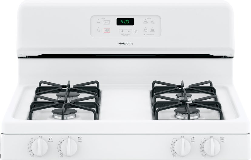 Hotpoint RGBS400DMWW 30 Inch Freestanding Gas Range with 4 Sealed Burne...