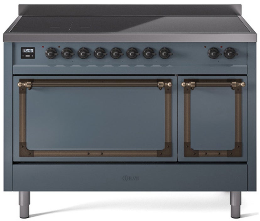 Ilve UNI486QNMPBGB Nostalgie II Noblesse 48 Inch Induction Range With...