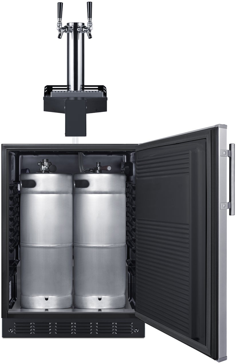 Summit SBC7BRSFLTWADA 24 Inch Wide Built-In Floating Tap Beer Kegerator,...