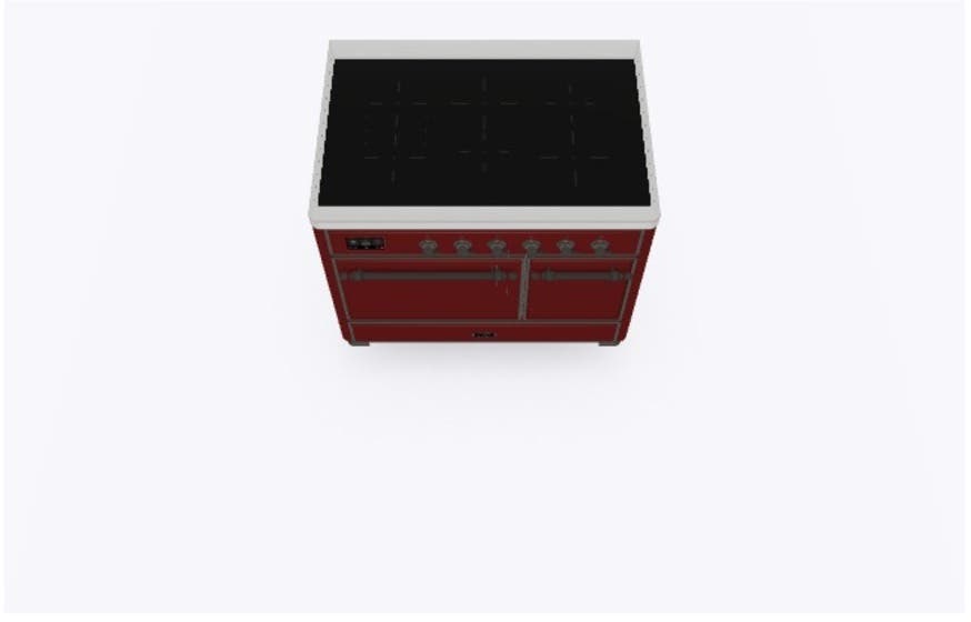Ilve UMDI10QNS3BUB Burgundy W/ Bronze Trim