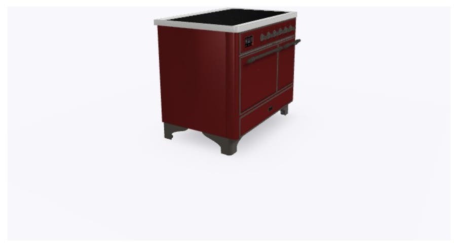 Ilve UMDI10QNS3BUB Burgundy W/ Bronze Trim