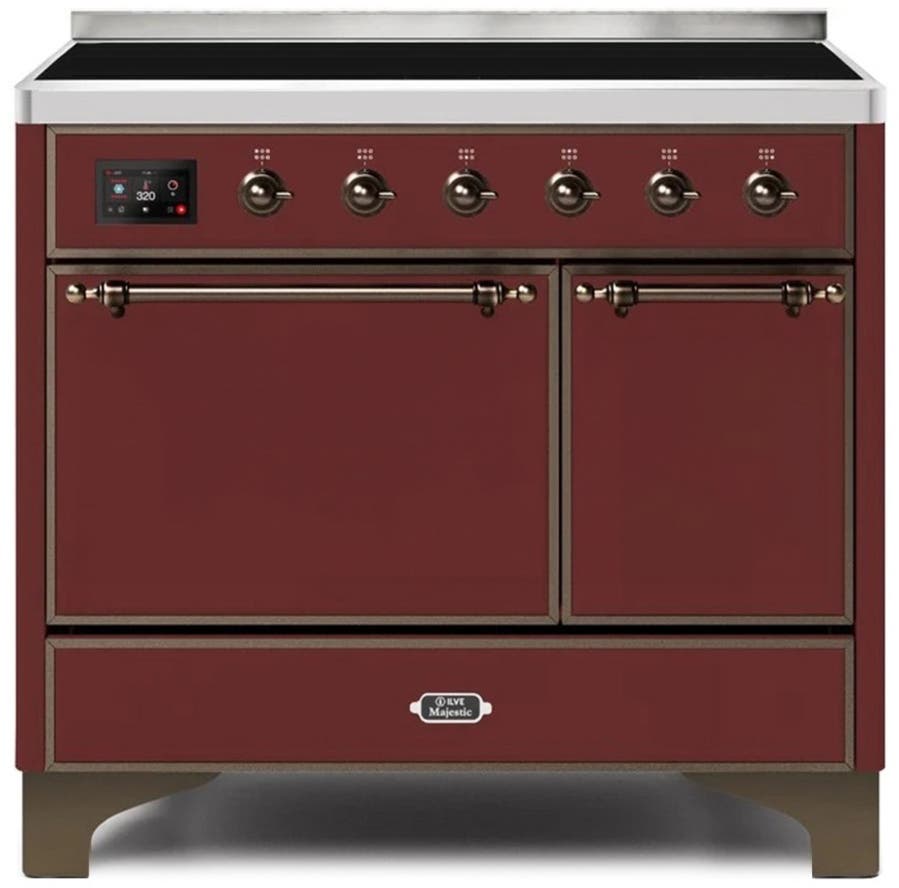 Ilve UMDI10QNS3BUB Burgundy W/ Bronze Trim