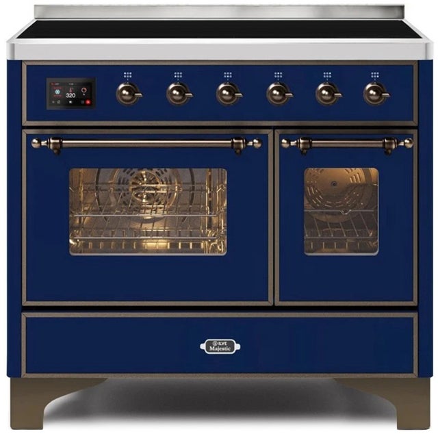 Ilve UMDI10NS3MBB 40" Freestanding Electric Induction Range w/ 6 Ele...