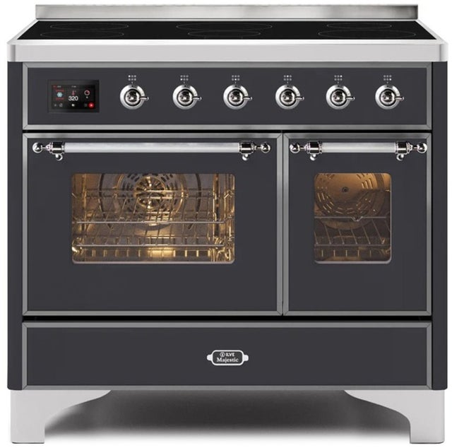 Ilve UMDI10NS3MGC 40" Freestanding Electric Induction Range w/ 6 Ele...