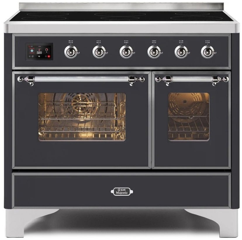 Ilve UMDI10NS3MGC 40" Freestanding Electric Induction Range w/ 6 Ele...