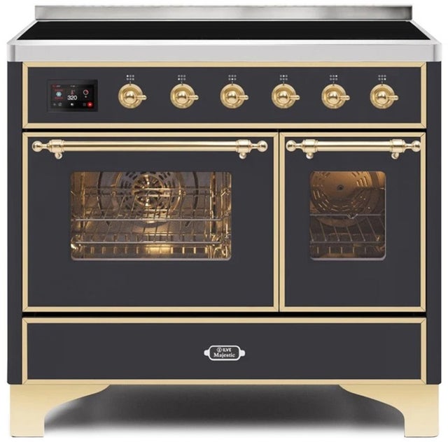 Ilve UMDI10NS3MGG 40" Freestanding Electric Induction Range w/ 6 Ele...