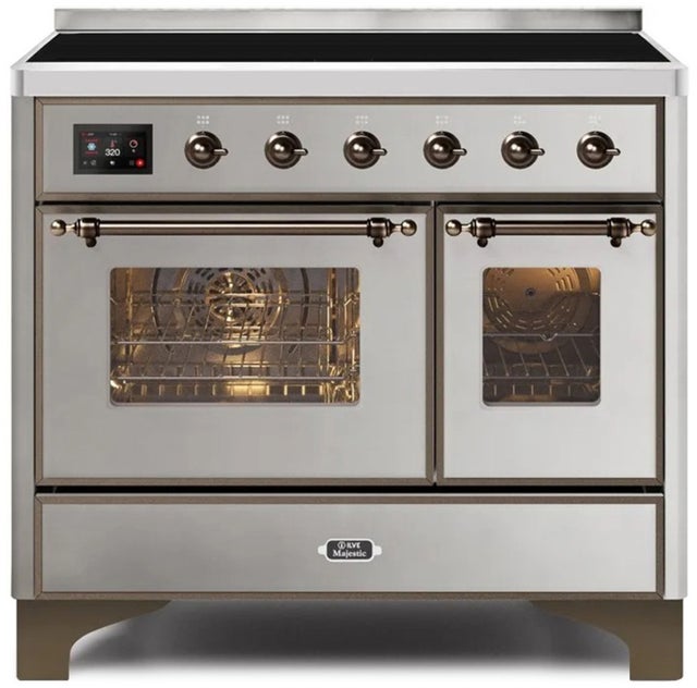 Ilve UMDI10NS3SSB 40" Freestanding Electric Induction Range w/ 6 Ele...