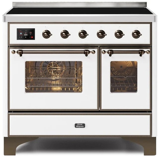 Ilve UMDI10NS3WHB 40" Freestanding Electric Induction Range w/ 6 Ele...