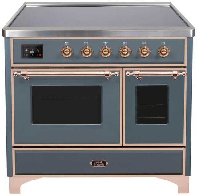 Ilve UMDI10NS3BGP 40" Freestanding Electric Induction Range w/ 6 Ele...