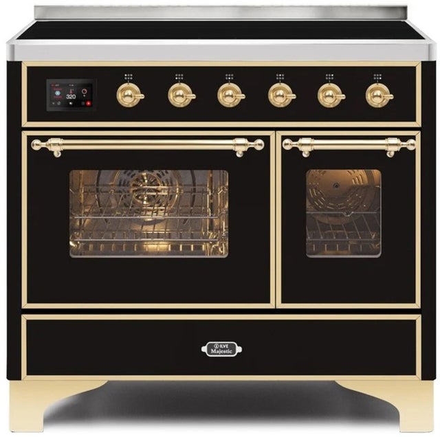 Ilve UMDI10NS3BKG 40" Freestanding Electric Induction Range w/ 6 Ele...