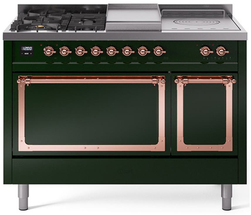 Ilve UN48FSQNMPEGPLP Emerald Green With Copper Knobs, Liquid Propane