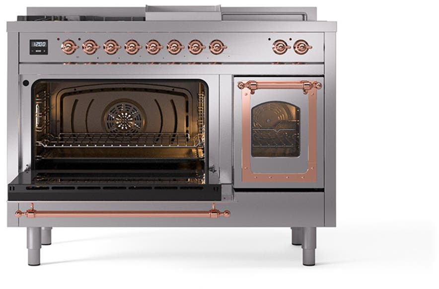 Ilve UN48FSNMPSSPLP Stainless Steel With Copper Knobs, Liquid Propane