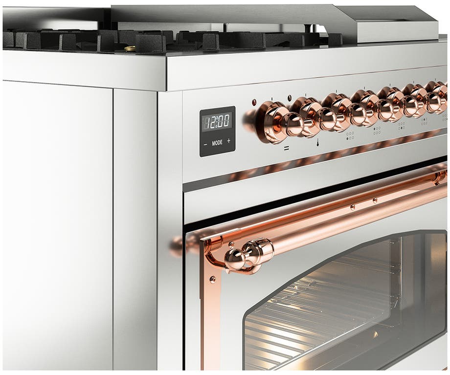 Ilve UN48FSNMPSSPLP Stainless Steel With Copper Knobs, Liquid Propane