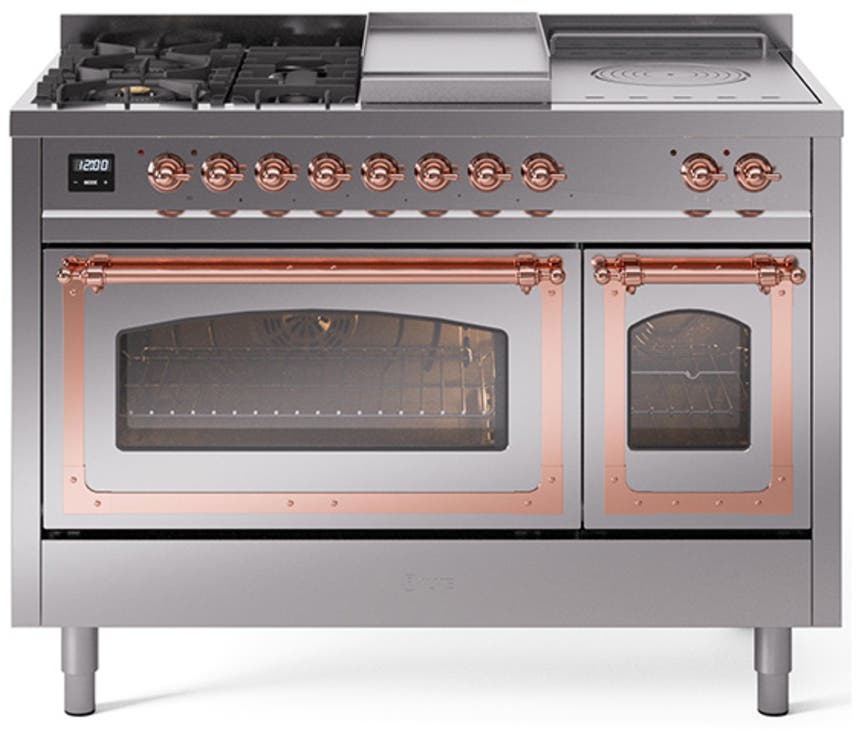 Ilve UN48FSNMPSSP Stainless Steel With Copper Knobs, Natural Gas