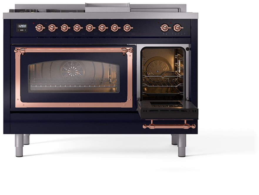 Ilve UN48FSNMPMBP Midnight Blue With Copper Knobs, Natural Gas
