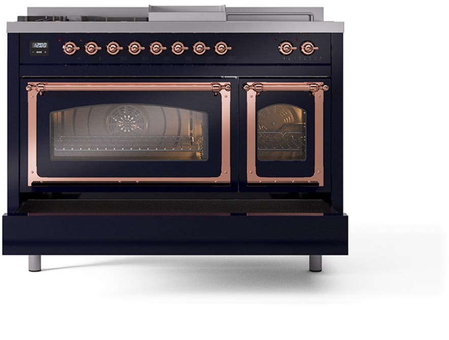 Ilve UN48FSNMPMBP Midnight Blue With Copper Knobs, Natural Gas