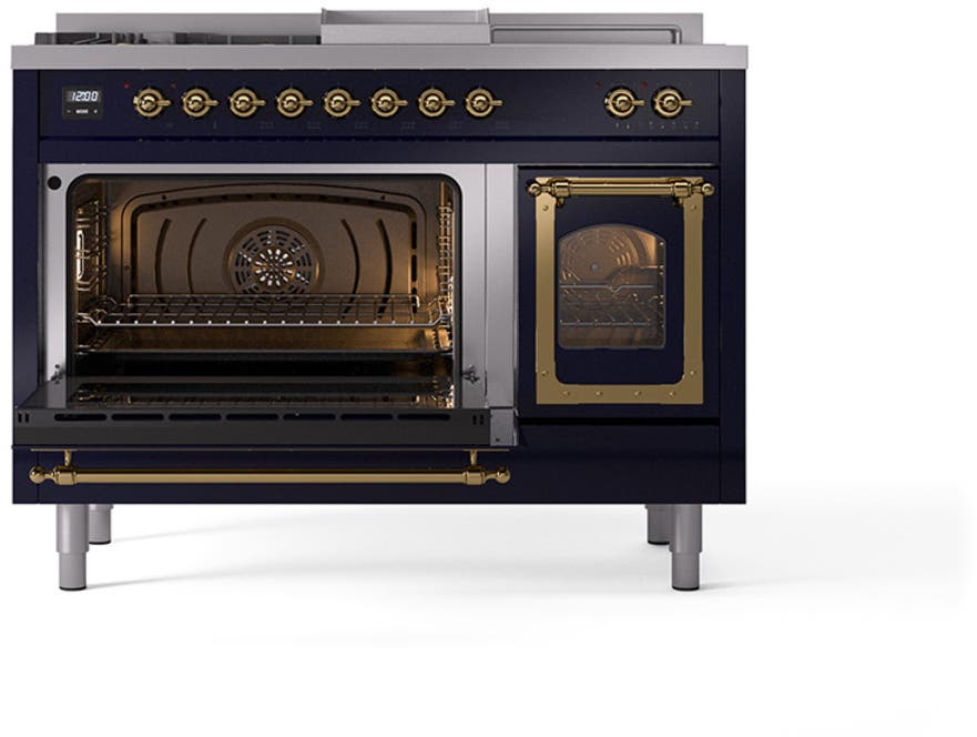 Ilve UN48FSNMPMBG Midnight Blue With Brass Knobs, Natural Gas
