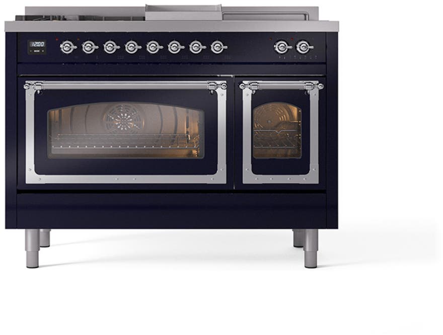 Ilve UN48FSNMPMBCLP Midnight Blue With Chrome Knobs, Liquid Propane