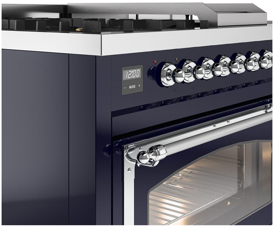 Ilve UN48FSNMPMBCLP Midnight Blue With Chrome Knobs, Liquid Propane