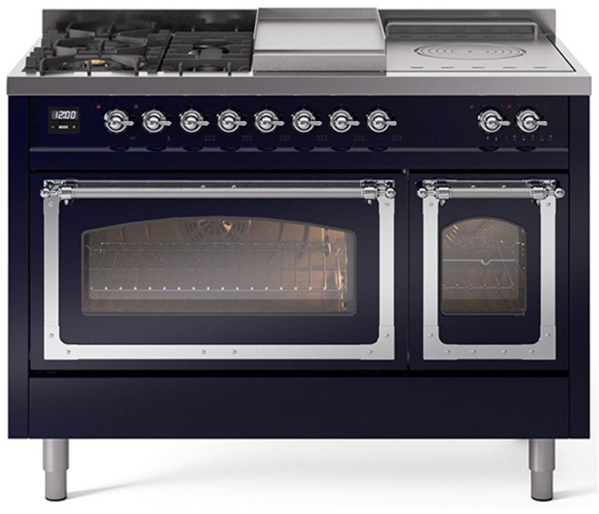 Ilve UN48FSNMPMBC Midnight Blue With Chrome Knobs, Natural Gas
