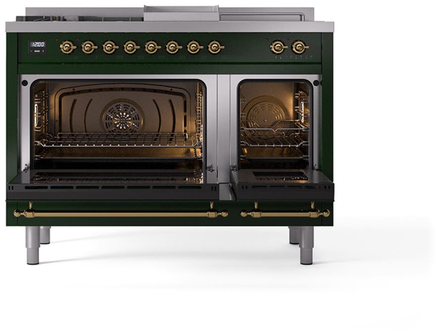 Ilve UN48FSNMPEGGLP Emerald Green With Brass Knobs, Liquid Propane