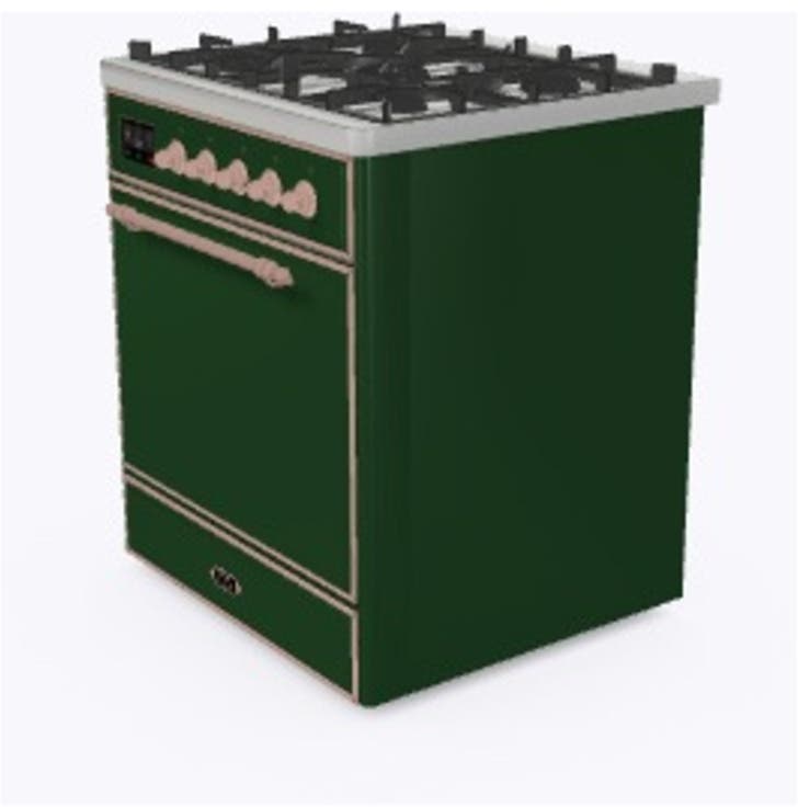 Ilve UM30DQNE3EGP Natural Gas In Emerald Green W/ Copper Trim