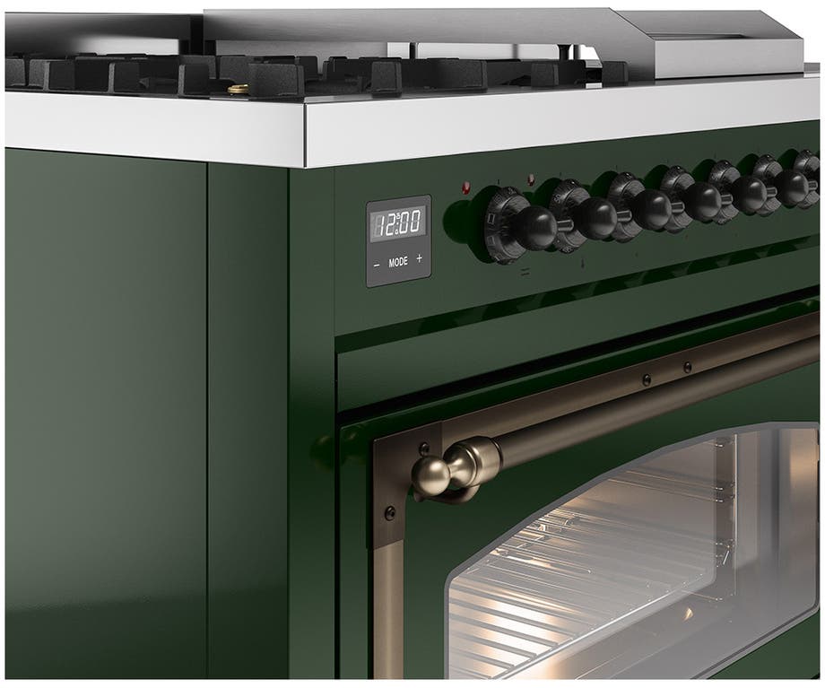 Ilve UN48FSNMPEGBLP Emerald Green With Bronze Knobs, Liquid Propane