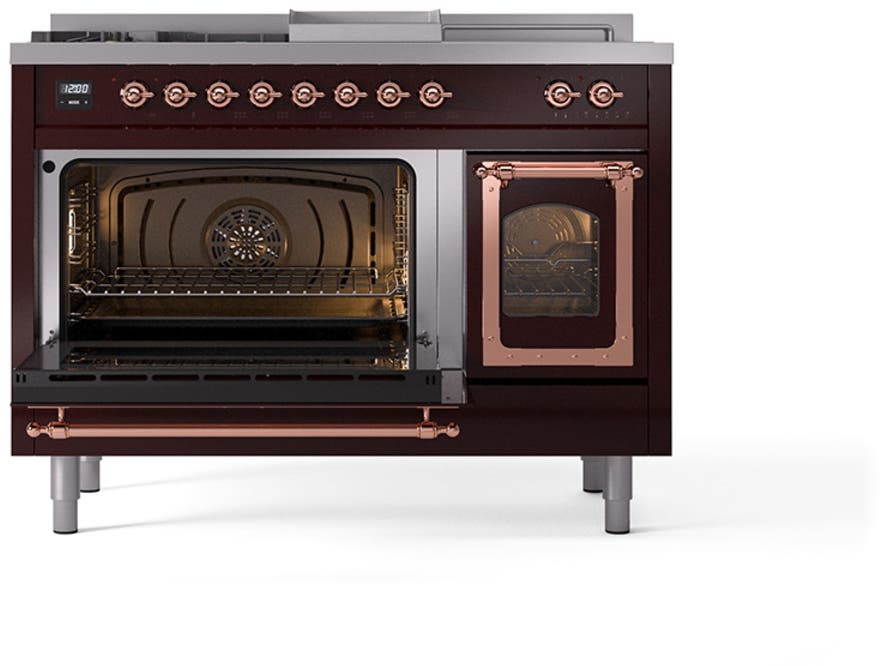 Ilve UN48FSNMPBUP Burgundy With Copper Knobs, Natural Gas