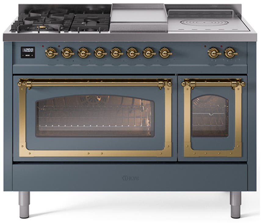 Ilve UN48FSNMPBGG Blue Grey With Brass Knobs, Natural Gas
