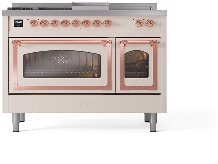 Ilve UN48FSNMPAWP Antique White With Copper Knobs, Natural Gas