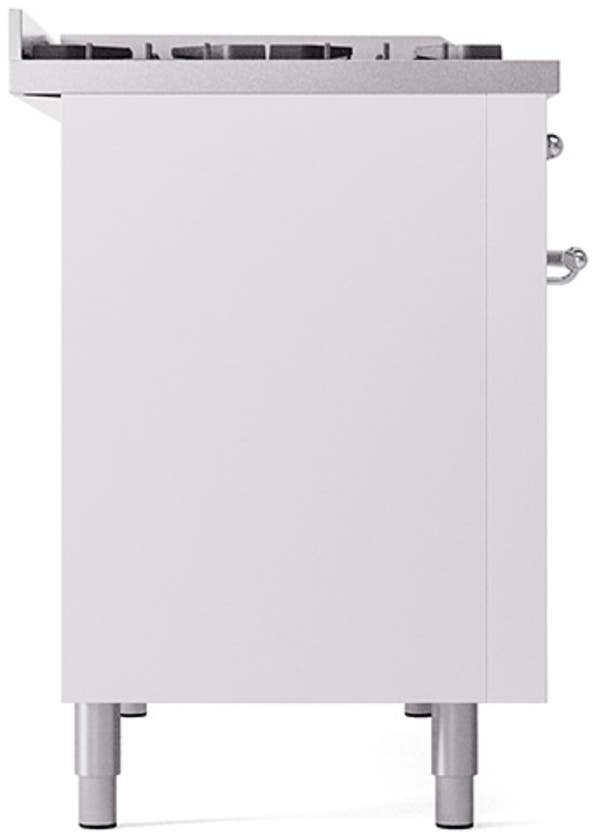 Ilve UN48FQNMPWHC White With Chrome Knobs, Natural Gas
