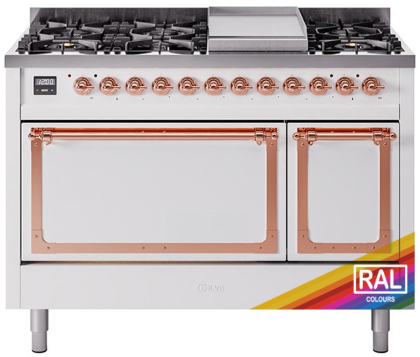 Ilve UN48FQNMPRAPLP Ral Custom Color With Copper Knobs, Liquid Propane