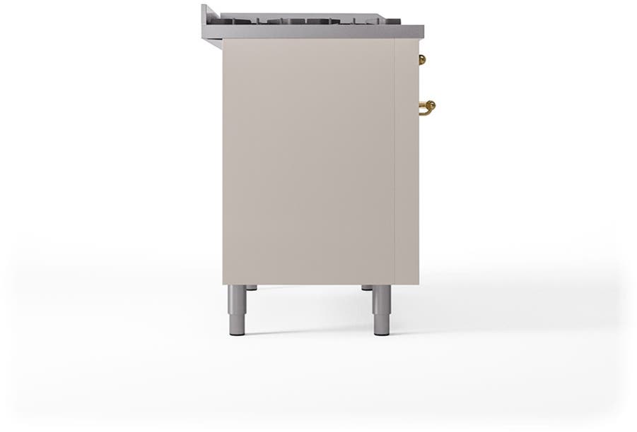 Ilve UN48FQNMPAWGLP Antique White With Brass Knobs, Liquid Propane